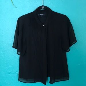 Madewell Sheer Black Blouse Size 6